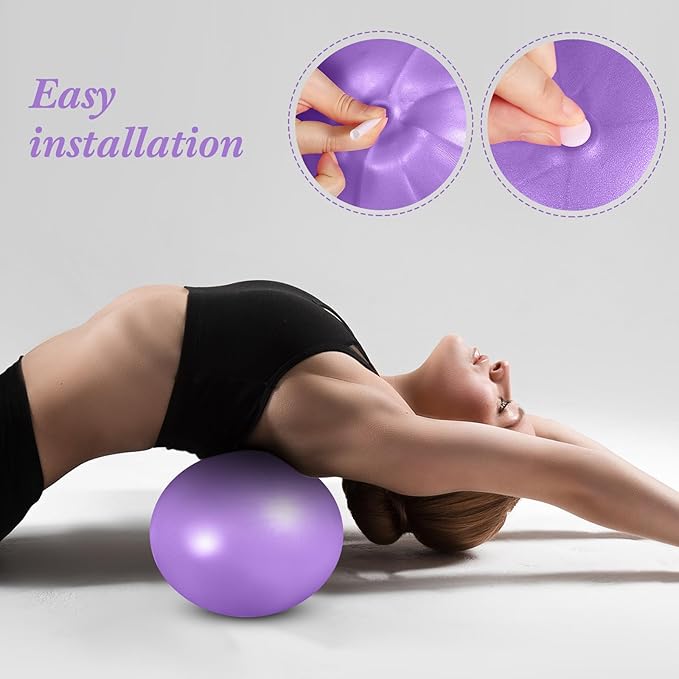 Aoriher 10 Pcs Small Exercise Pilates Ball Bulk 9 Inch Mini Yoga Balls Anti Burst and Slip for Stability Fitness Physical Therapy Stretching & Core Workout at Home Gym Office Class