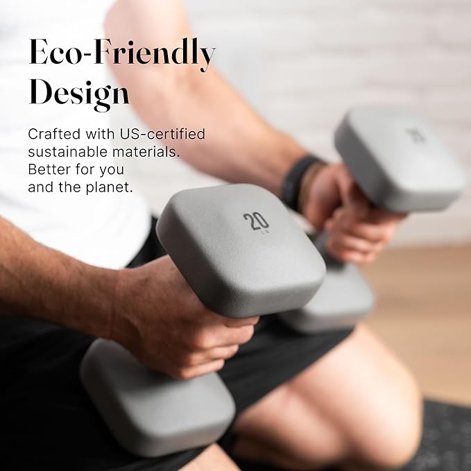 WeGym SafeGrip Square Dumbbells with Anti Slip Handles, Aesthetic Free Weights for Home Workouts, Stable Design Prevents Rolling during Floor Exercises - Set