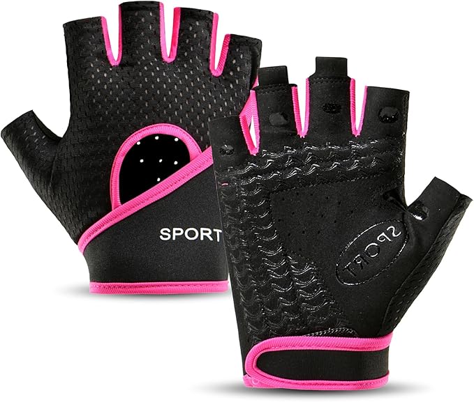 Workout Gloves Women, Exercise Gloves with Wrist Wrap Support, Gym Gloves for Weight Lifting with Full Palm Protection, Extra Grip for Fitness, Pull Ups