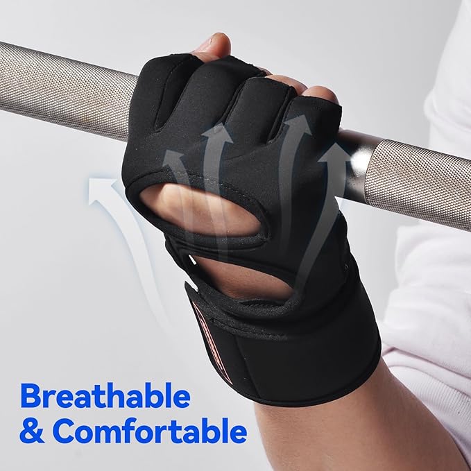 Workout Gloves for Men and Women, Gym Weight Lifting Padded Gloves with Wrist Wrap Support, Full Palm Protection & Extra Grips, for Weightlifting, Exercise, Cross Training, Fitness, Pull-Up