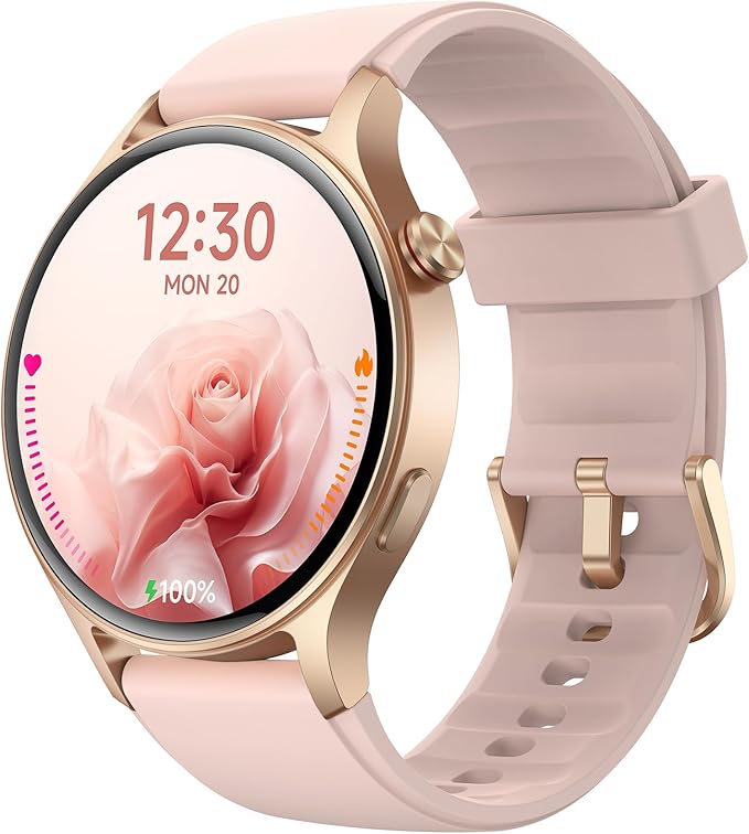 Fitpolo Smart Watch for Women,1.3" AMOLED Touchscreen Fitness Tracker, Make/Answer Calls, Heart Rate SpO2 Monitor, 3ATM Waterproof, Sleep & Activity Tracking Smartwatch for Android Phones iPhone