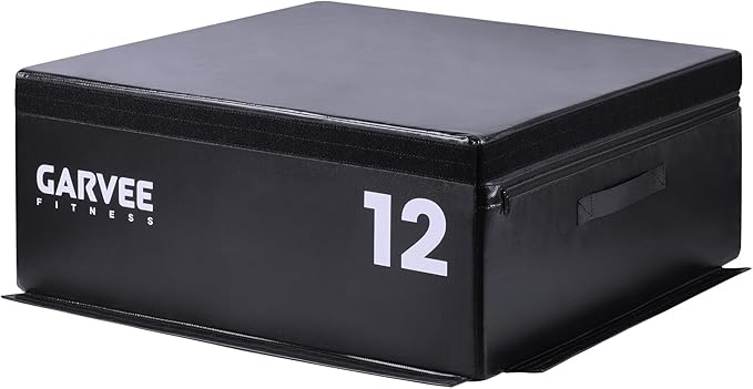 Stackable Plyo Box 6/12/20 Inch, Adjustable Plyometric Jump Box, Soft Foam Step Up Boxes for Home Gym Workouts, Soft Plyo Box for Professional Strength, HIIT, Step-Ups, and Training