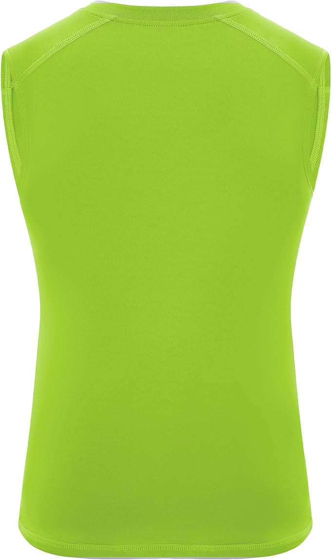 Roadbox Boys Youth Sleeveless Compression Shirt, Quick Dry Kids Football Undershirt, Athletic Soft Tank Tops Sport Basketball