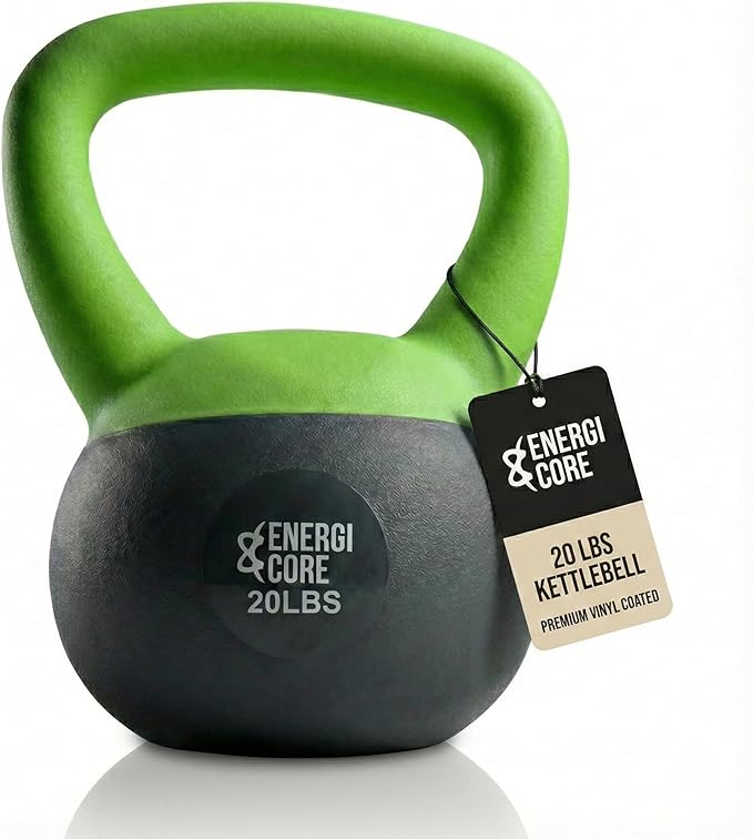 ENERGI CORE Kettlebell - Sand Filled Weight for Home Gym Workouts & Strength Training - Portable Exercise Kettle Bell for Women & Men