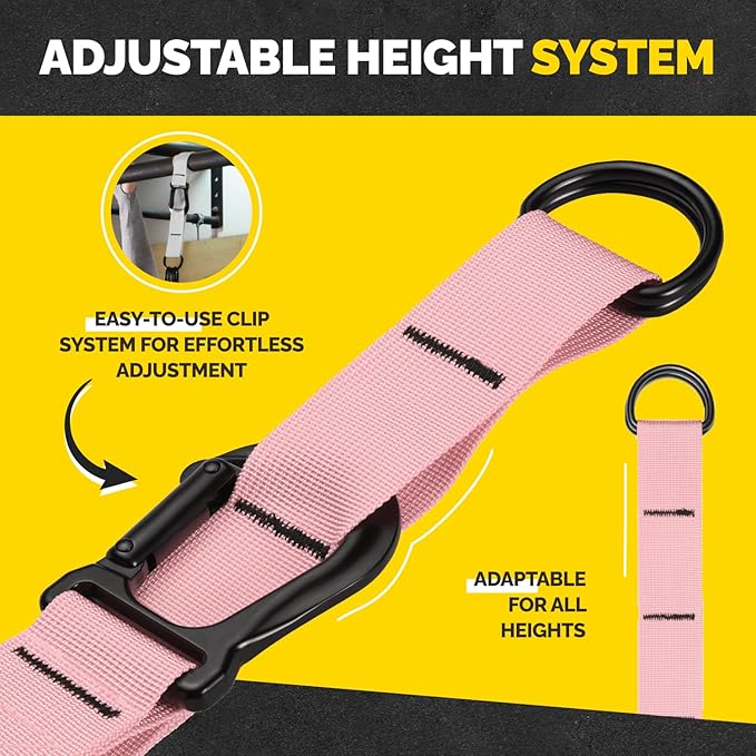 Pull Up Assistance Bands - 4 Heavy Duty Pull Up Bands with Adjustable Strap and Foot Rest - Stackable Pull Up Assist Band Set for Pull Up Bar - Resistance Bands for Pull Ups Chin Ups Strength Training