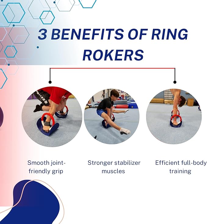 Ring Rockers Gymnastic Rings with Bearings Rotating Calisthenics Rings for Home Gym and Crossfit Smooth Grip Joint Safe Workout Equipment for Muscle Ups Pull Ups and Dips