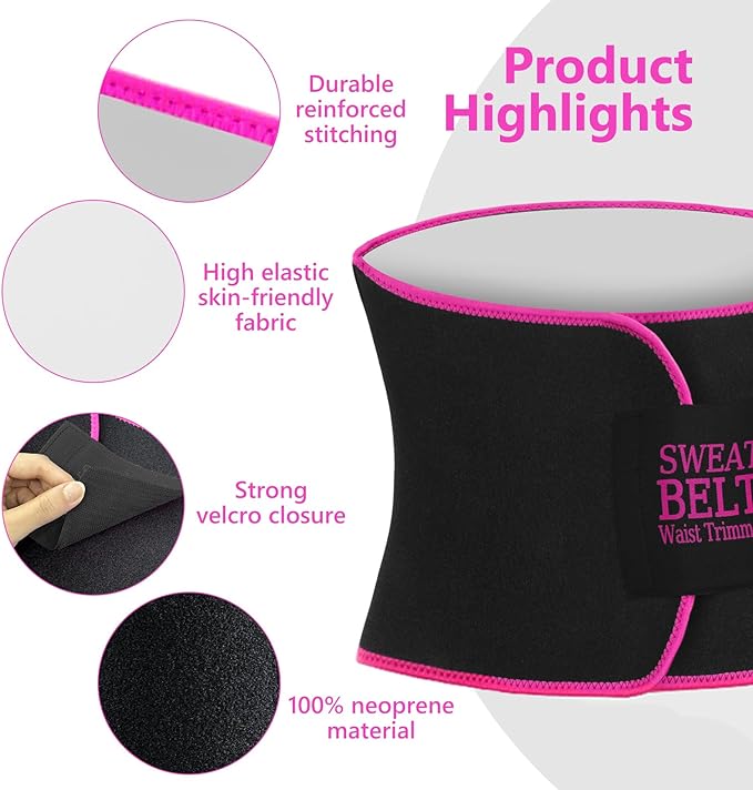 AMZBOSS Waist Trainer for Women Lower Belly Fat, Waist Sweat Band for Women, Belly Band Sweat Belt, Stomach Wrap, Body Shaper