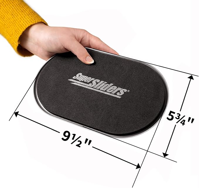 Super Sliders 5-3/4" x 9-1/2" XL Oval Reusable Furniture Sliders for Carpet, Anti-Slip Protective Furniture Moving Pads for Beds, Sofas, Dressers, Set of 4, Brown