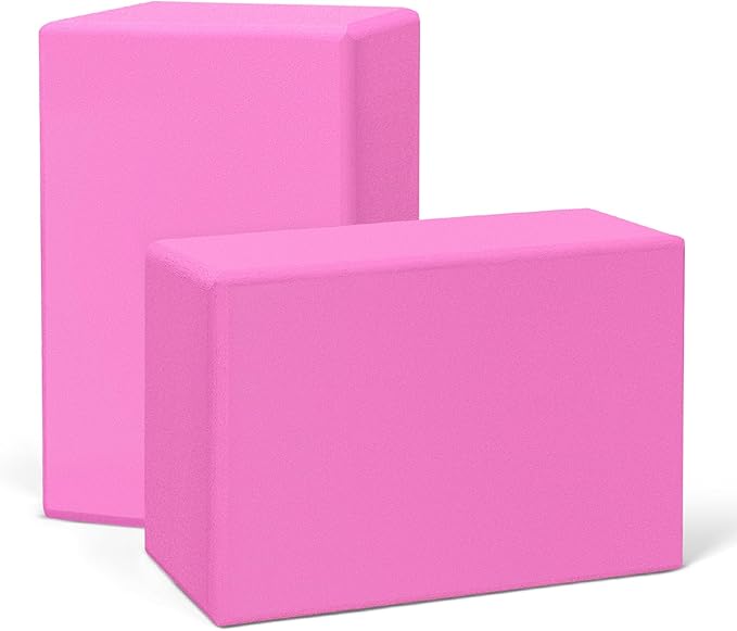 Yoga Blocks 2 Pack 3x6x9IN Foam Block Supportive Latex-Free with Rounded Edges, Non-Slip Exercise Blocks for Pilates, Meditation, Balance, Stretching and Deep Poses