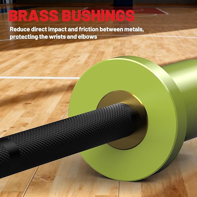 PAPABABE 5LB Mini Barbell Bar 4ft Technique Training Barbell For Beginner Women kid 2-inch Plate Barbell for Home Gym Fitness