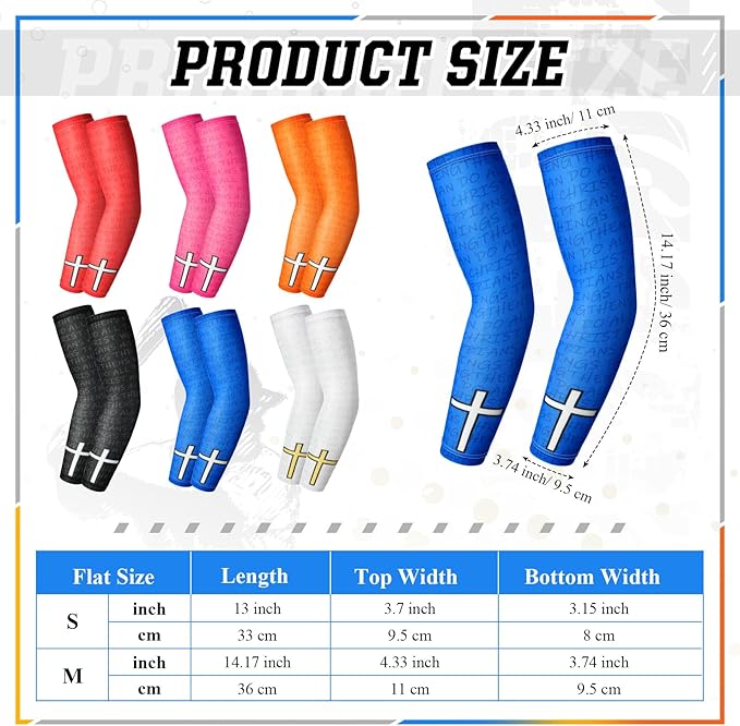 Shyyween 6 Pair Ice Cream Drip Baseball Arm Sleeve Youth Cross Sun Protection Compression Arm Sleeve American Flag Sport Gift