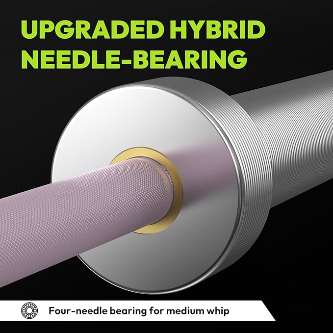 Olympic Barbell 4 ft/5 ft/6 ft/6.5ft/7 ft, 2 Inch Straight Womens Bars, Weight Bar for Strength Training, Weightlifting, Squat, Hip Thrust, Bench Press, Deadlift, 500 lb - 1000 lb Capacity