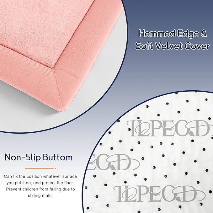 Baby Play Mat for Floor Nursery Rug Muscle Mat Area Rug Playroom Rug 74"x50" Playpen Mat Memory Foam 1.3" Thick Crawling Mat for Babies,Toddlers, Infants, Kids,Light Pink