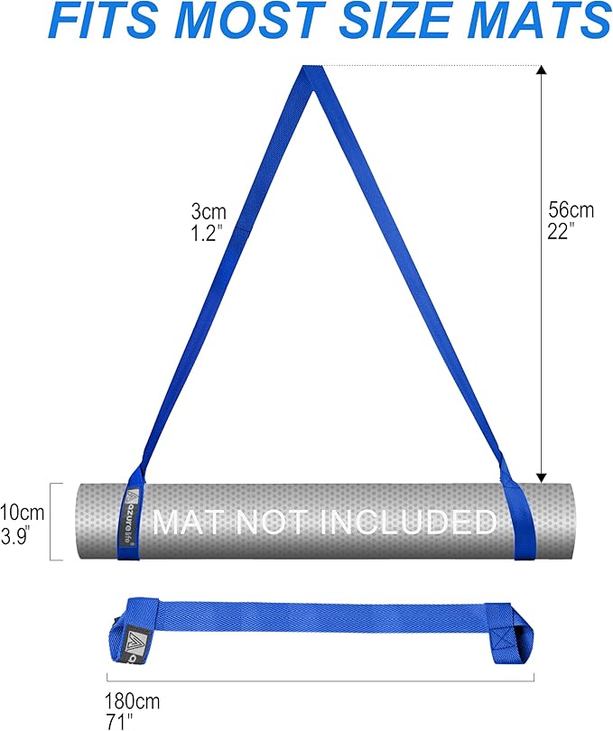 A AZURELIFE [MAT NOT Included] Yoga Mat Sling, Yoga Mat Straps for Carrying, Easy-Cinch Yoga Mat Holder Strap