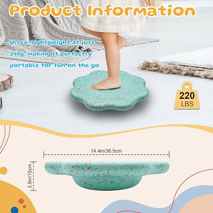 EPP Balance Board Kids for Stepping Stones for Kids - Foam Toddler Balance Board for Sensory Training Indoor Outdoor for Boys Girls
