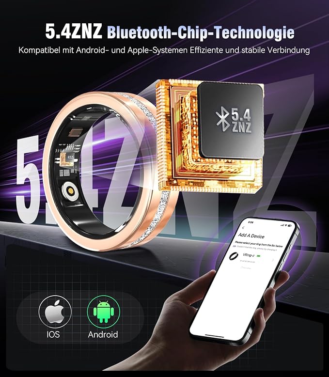 10 Gen Diamond Smart Ring and Wireless Charging Case【Industry Ranking No.1 – 0 Measurement Error】 2026 Smart Ring for Women & Men for Sleep Tracking Wearable Device,Fitness Ring【Gold 9#】