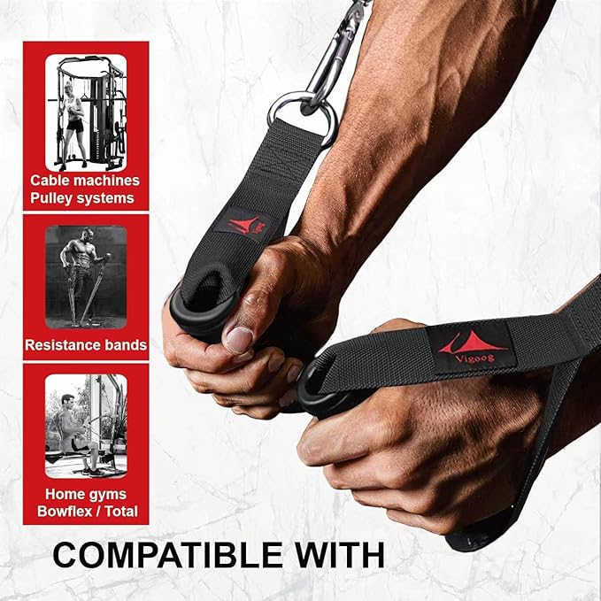 Heavy Duty Gym Workout Handles Attachment for Cable Machine,Resistance Band,Pulley System Home Exercise Equipment, Comfortable and Stronger Grip