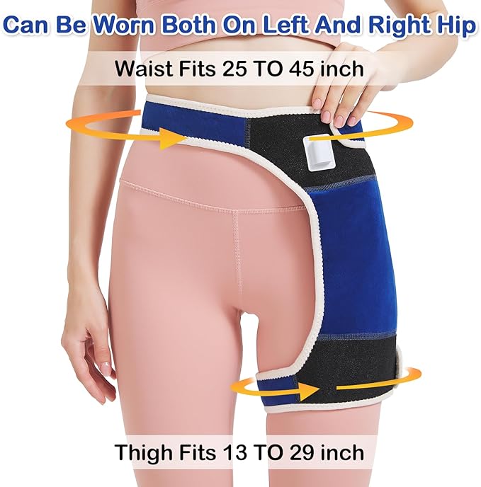 AOKESTE Hip Heating Pad for Hip Pain Relief,Hip Support Brace for Sciatica Pain Relief,Heated Hip Brace with Auto Shut Off,Lower Back/Thigh/Buttock Electric Heat Pad for Men Women,86℉-158℉ Adjust