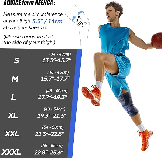 NEENCA Professional Knee Brace for Pain Relief, Medical Knee Compression Sleeve, Knee Support with Horizontal Knit Tech for Meniscus Tear, ACL, Arthritis, Joint Pain, Runner, Workout