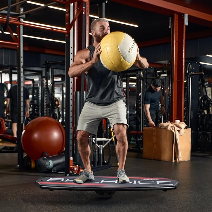 VEVOR Balance Board, 3-Level Height Adjustable Wobble Board Trainer for Adults, Premium Wooden Balance Training Equipment, with Roller, Magnetic Stoppers, Storage Rack, for Core Workouts, Surf Trainer