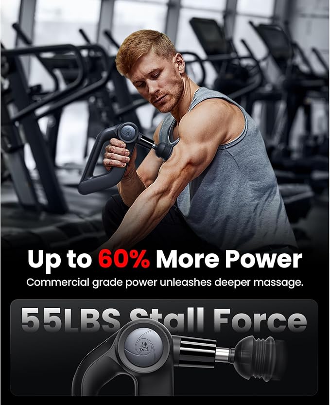 BOB AND BRAD D5 Ultra Massage Gun with Red Light Infrared Heat Head, FSA-HSA Eligible, 13mm Deep Tissue Percussion Muscle Massager, Ergonomic D-Handle for Effortless Pain Relief & Athlete Recovery