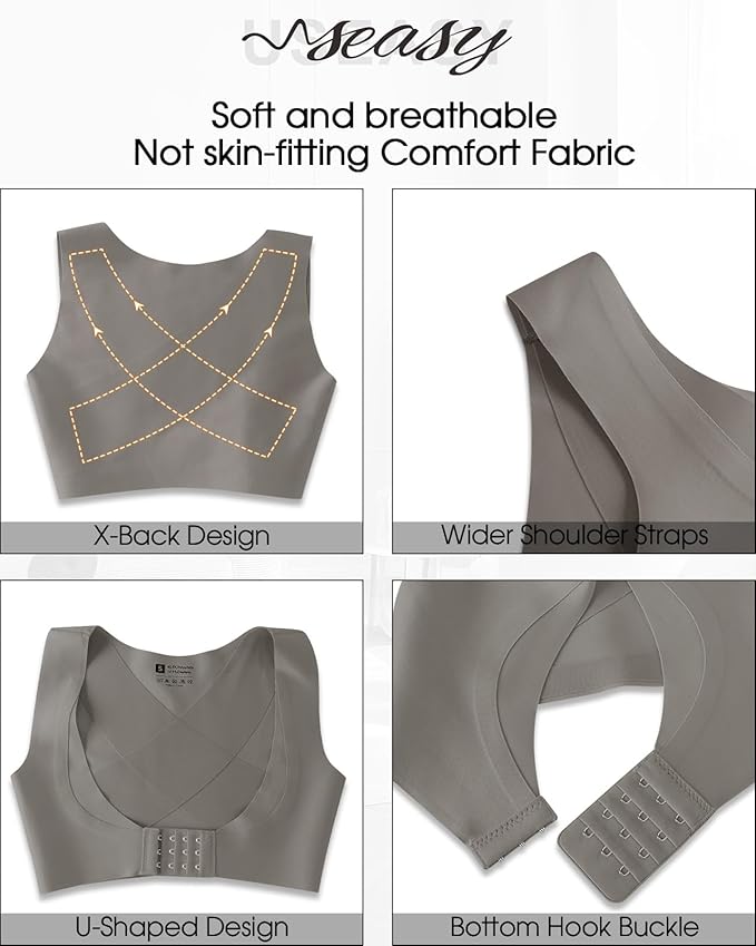 Front Closure Back Posture Corrector for Women Posture Correcting Adjustable Back Support for Women Bras Chest Shaper