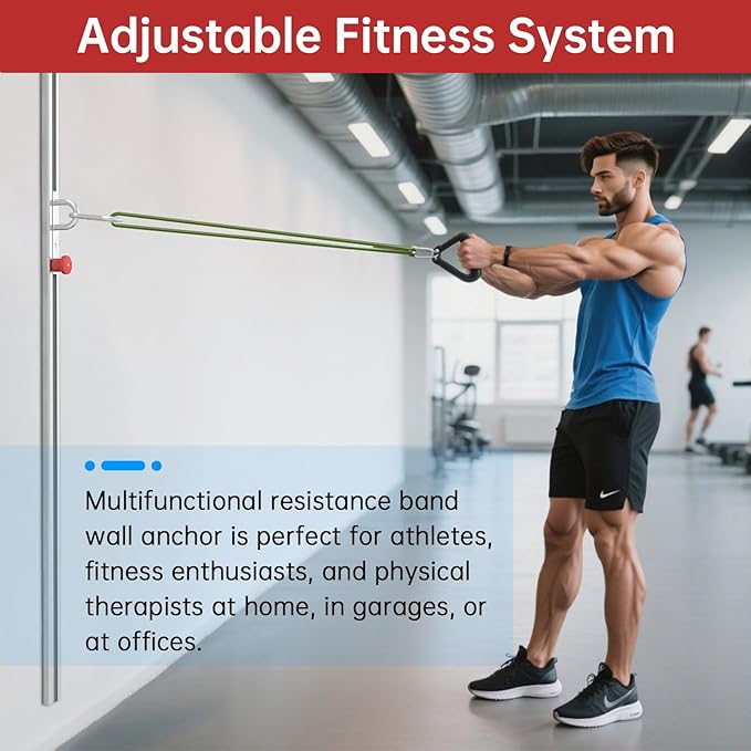 Resistance Bands Wall Anchor Exercise Equipment Platform Base(Length 40"),Adjustable Wall-Mounted Anchor Multi-Purpose Fitness System for Complete Full Body Strength Training