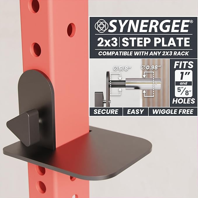 Synergee Step Plates for Power and Squat Racks. Compatible with 2x2, 2x3, and 3x3 Racks. Step-Up Plates for Reaching Pull-Up Bars, Chin-Ups, and Muscle-Ups