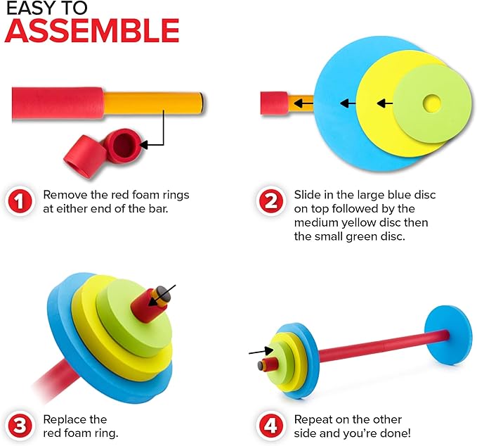 Modern Innovations Kids Barbell Weight Set, Toy Workout Equipment, Kid Weights for Exercise, Toddler Fun & Fitness (Colorful)…