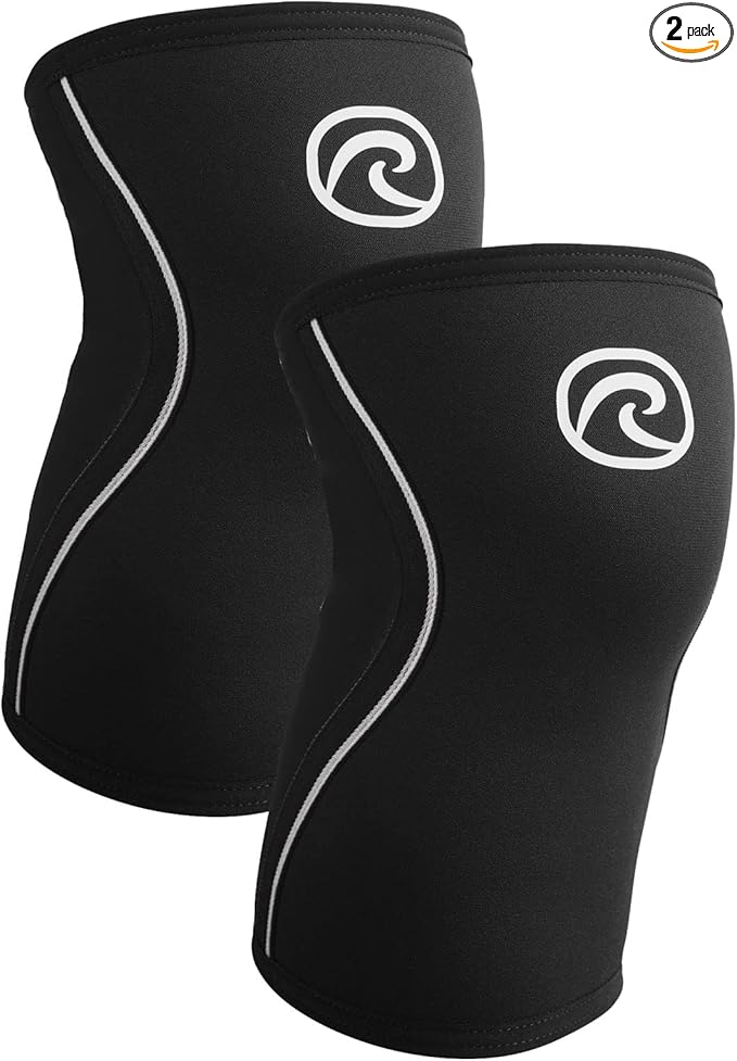 Rehband 5mm Knee Sleeves for Functional Training, Cross-Training & Powerlifting, Weightlifting Knee Support made of Neoprene, Unisex, Colour:Black - 1 Pair, Size:XX-Large