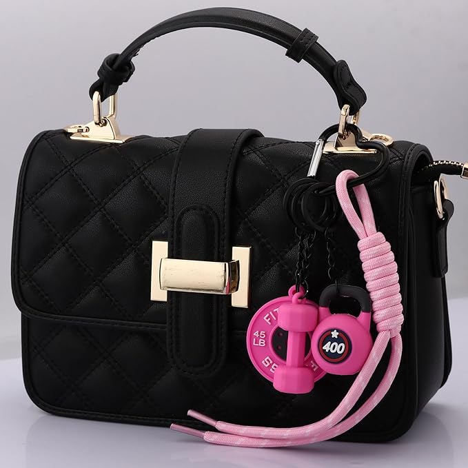 Gym Dumbbell Barbell Kettlebell Purse Keychain - Muscle Faith Cup Rope Gym Bag Handbags Purse Charms - Fitness Gift