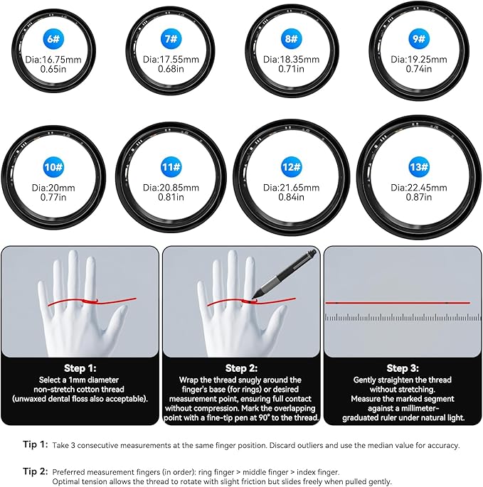 Smart Fitness and Activity Ring for Men and Women - Track Heart Rate Stress Sleep Steps and Blood Oxygen, 10ATM Waterproof Fitness Tracker for iPhone and Android, No Subscription Fee, Size 9