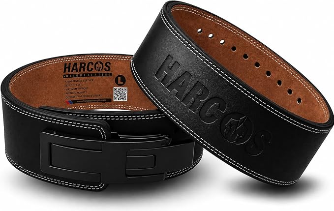 Harcos 13mm Premium Full Grain Leather Lever Weight Lifting Belt for Men & Women – Premium Gym Belt for Powerlifting, Squats, Deadlifts – Heavy Duty Lever Buckle – Weightlifting Belt for Gym Training & Bodybuilding