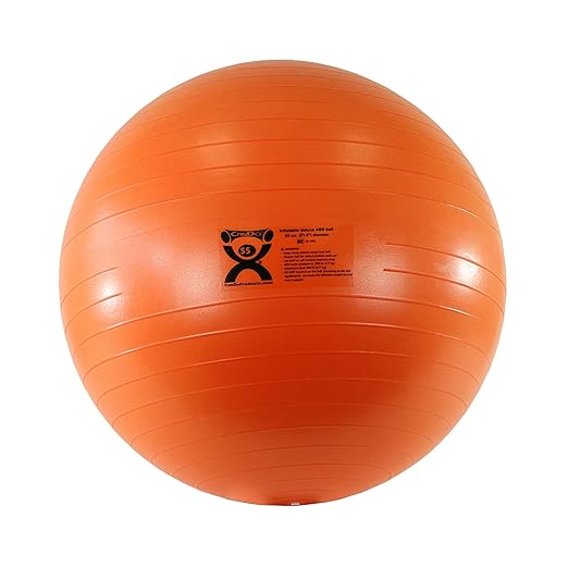 CanDo Inflatable Exercise Ball - Orange 21.6", Durable Extra Thick Non-Slip Stability Ball for Core Workouts, Yoga, Pilates, Active Seating, Physical Therapy, Pregnancy, Home Gym, Flexibility