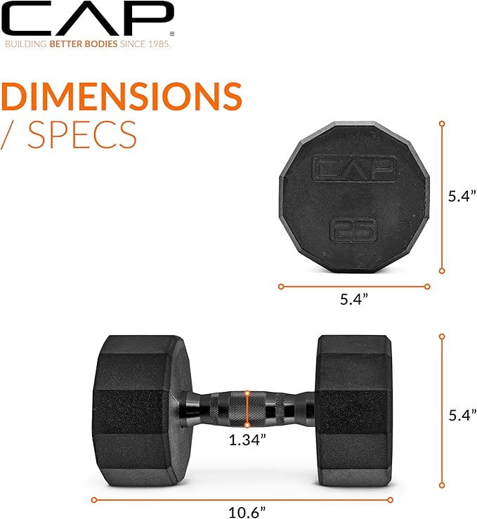 CAP Barbell Coated Dumbbell Weight | Multiple Options Pairs & Sets