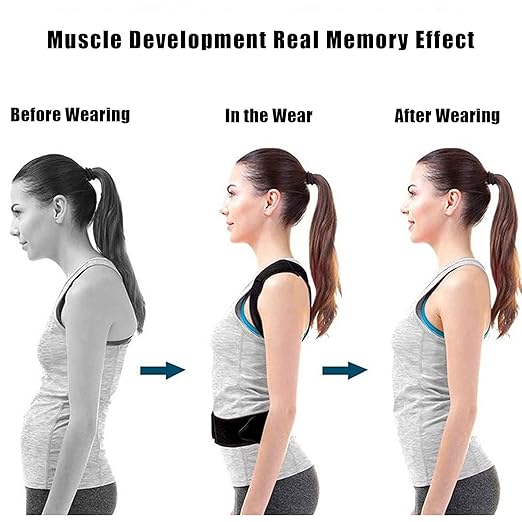 Posture Corrector for Kids Adjustable Back Straighter with Shoulder Pads Upper Back Posture Brace for Teenagers to Provide Spinal Support Improve Posture and Prevent Slouching(Medium, waist size 23.6-31.5in)