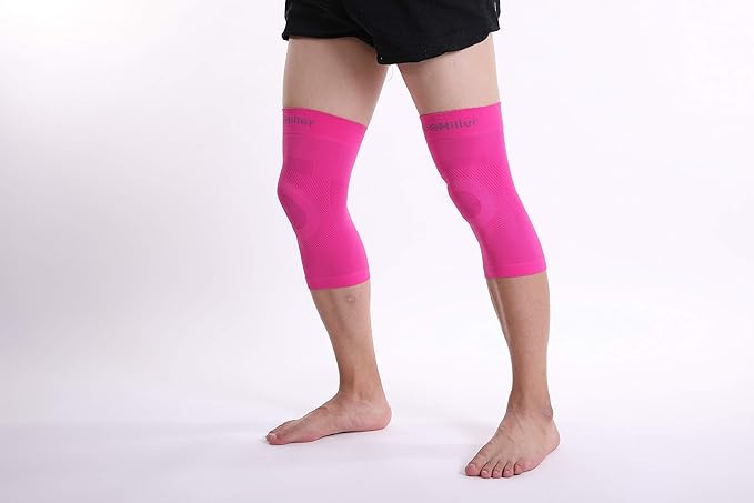 Doc Miller Knee Compression Sleeve Brace for Men & Women (Pair) Best Support for Workout Running ACL Arthritis Pain Relief