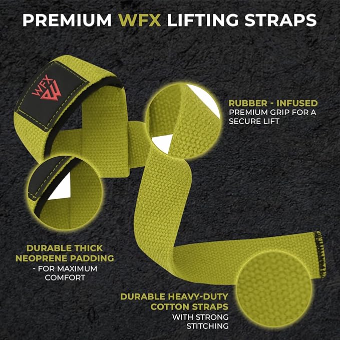 Weight Lifting Straps Wrist Support Padded Neoprene Gym Cross Training Hand Bar Weightlifting Straps Fitness Bodybuilding Power Exercise Grips Deadlift Men Women