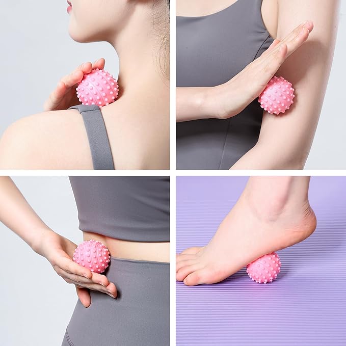 Spiky Massage Balls for Feet,4 Pcs 1.9'' Hard Lacrosse Ball Deep Tissue Recovery Tool,Trigger Point Ball for Myofascial Release & Trigger Point Therapy(Blue)