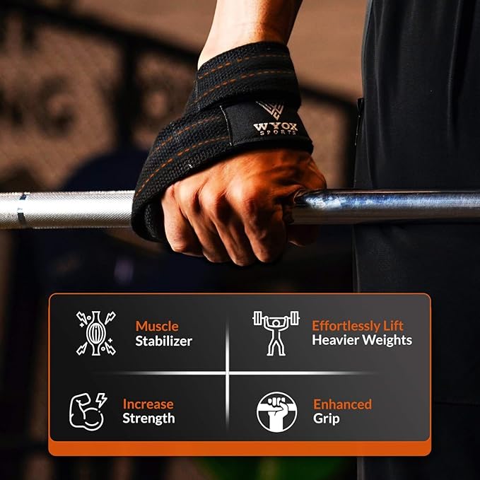 WYOX Figure 8 Lifting Wrist Straps for Weightlifting – Heavy Duty Padded Neoprene Wrist Support, Powerlifting & Strength Training Lift Straps for Deadlifts, Pull Ups, Rows, Shrugs, Gym Training Hand Grip Support for Bodybuilding