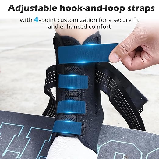 Ankle Brace for Sprained Ankle, Ankle Brace for Women Men Adjustable & Air Fabric Cool With 2 Removable Side Splints, Ankle Stabilizer for Basketball, Volleyball, Sports, Injury Recovery (Small)