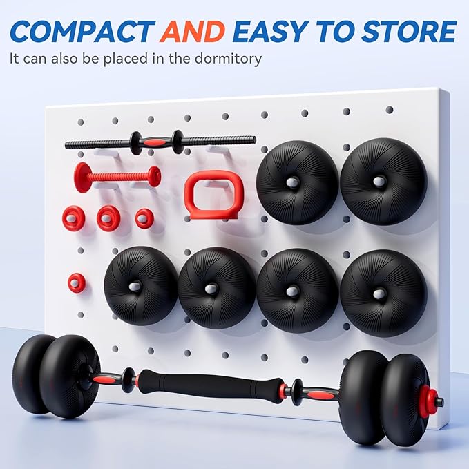 LIFERUN Adjustable Dumbbell Set, Soft PVC Coated, 45lbs/67lbs Free Weight Set Home Gym, 4-in-1 Used As Barbell, Dumbbells, Kettlebell, Weight Plates, Weights Dumbbells Set, Space Saving Fitness Exercise For Men/Women