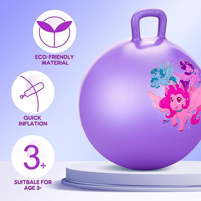 PlayZap Hopper Balls for Kids 3-8, 18 Inches Bouncy Ball with Handle, 18" Inflatable Bouncing Hopper, 45cm Jumping Toys, Garden Hopping Toys Girls Boys Gifts
