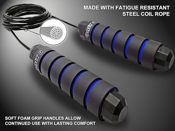 Jump Rope Workout Fitness Exercise Equipment Home Gym, Men Women and kids, Health,From Only U, (Multiple Colors)