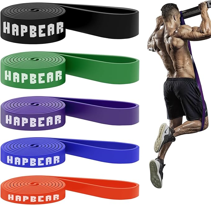HAPBEAR Pull Up Assistance Bands - Pull Up Bands - Resistance Bands - Exercise Bands Resistance Bands Set of 5 - Workout Bands for Working Out, Stretching, Muscle Training