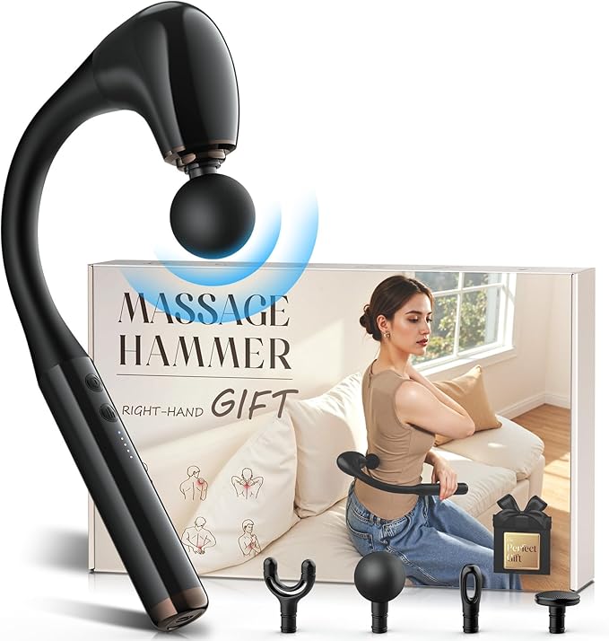 FVZ Massage Gun with Upgraded Extension Handle, 10MM Massage Gun Deep Tissue, Back Massager, Muscles/Neck/Shoulders/Waist/Legs Massager Portable for Pain Relief, Best Gifts for Women Men