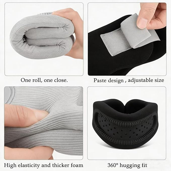 Neck Brace Support Cervical Collar Silicone Posture Corrector for Men and Women Relieves Discomfort in The Neck and Shoulders Caused by Prolonged Work(Black)
