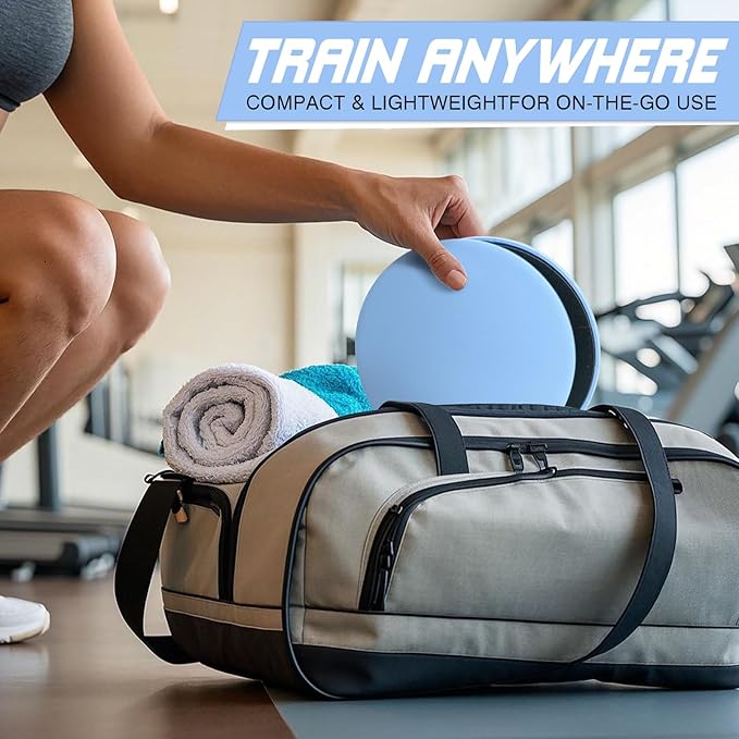 Krightlink Exercise Core Sliders Core Sliding Discs, Dual Sided Workout Sliders for Full Body Workout on Carpet or Hardwood Floor, Training Abdominal Core Strength (Blue - 1 Pair)