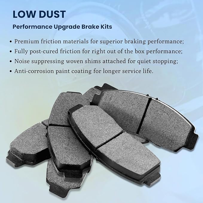 Front Brakes and Rotors Kit Semi-Metallic Brake Pads and Rotors for GMC P3500 1990 1991 1992 1993 4.3L V6 Rear Disc Brakes-JF9;DRW;Rail Slid