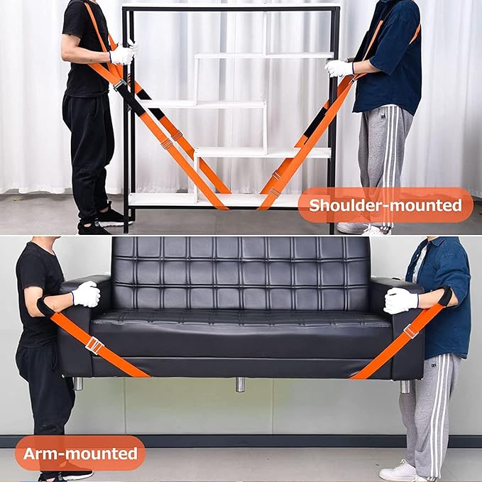 Moving Straps Adjustable, Furniture Moving Lifting Straps for 2 Movers，Shoulder Lifting System for Move Furniture, Appliances, Mattresses, Heavy Objects up to 800 lbs